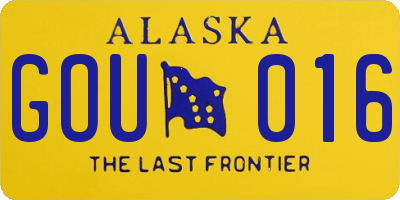 AK license plate GOU016