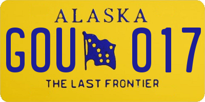AK license plate GOU017