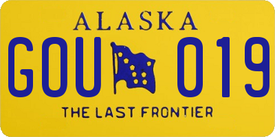 AK license plate GOU019