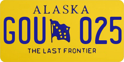 AK license plate GOU025