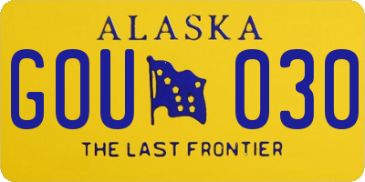 AK license plate GOU030