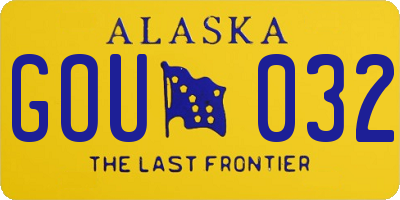 AK license plate GOU032