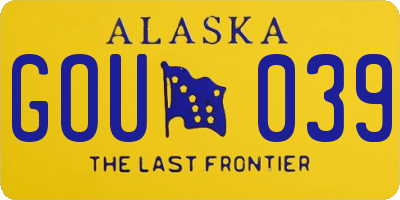 AK license plate GOU039