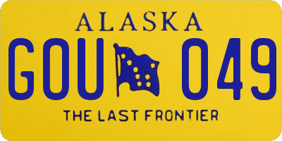 AK license plate GOU049