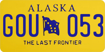 AK license plate GOU053