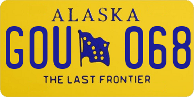 AK license plate GOU068