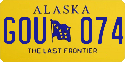 AK license plate GOU074