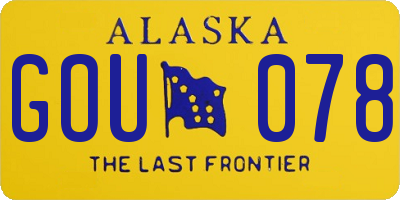 AK license plate GOU078