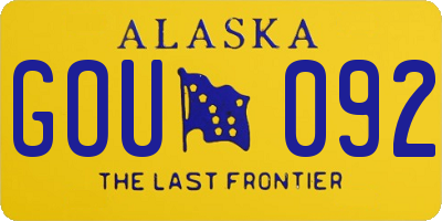 AK license plate GOU092