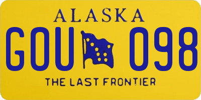 AK license plate GOU098
