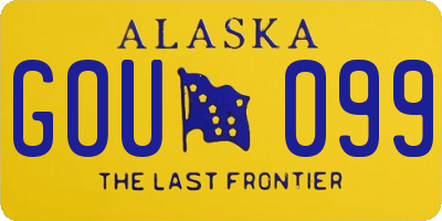 AK license plate GOU099