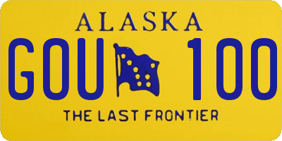 AK license plate GOU100