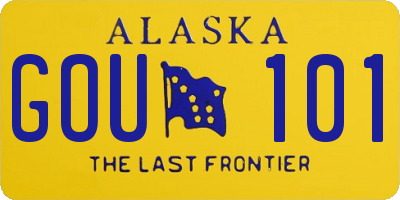 AK license plate GOU101