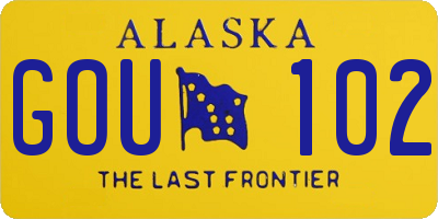 AK license plate GOU102