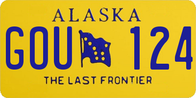 AK license plate GOU124