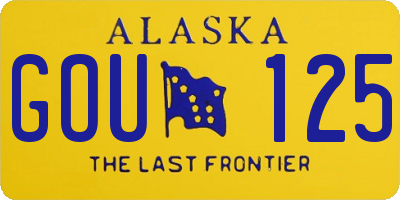 AK license plate GOU125
