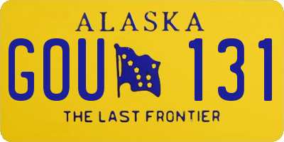 AK license plate GOU131
