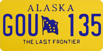 AK license plate GOU135