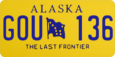 AK license plate GOU136