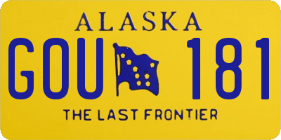 AK license plate GOU181