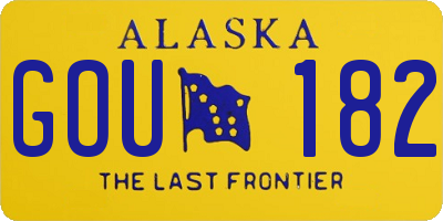 AK license plate GOU182