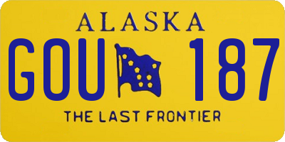 AK license plate GOU187