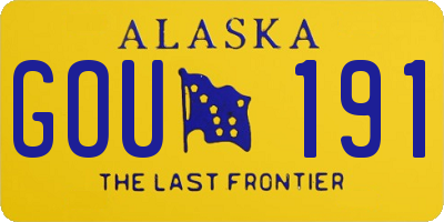 AK license plate GOU191