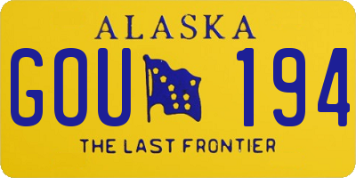 AK license plate GOU194