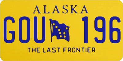 AK license plate GOU196