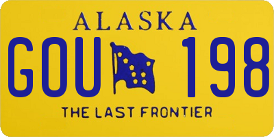 AK license plate GOU198