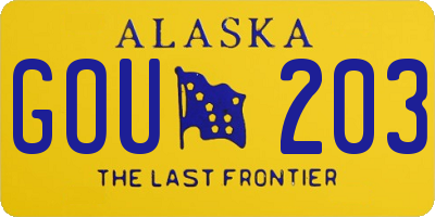 AK license plate GOU203