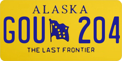 AK license plate GOU204