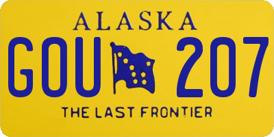 AK license plate GOU207