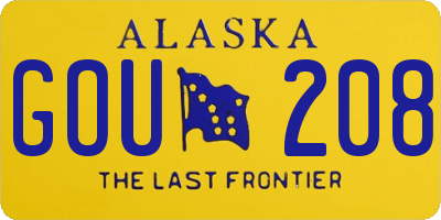 AK license plate GOU208