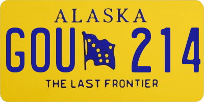 AK license plate GOU214