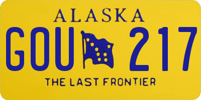 AK license plate GOU217