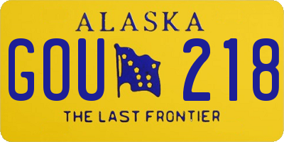AK license plate GOU218