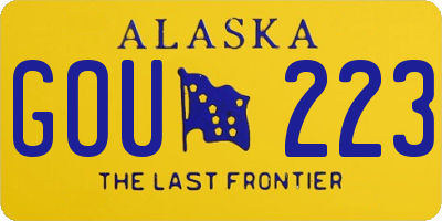 AK license plate GOU223