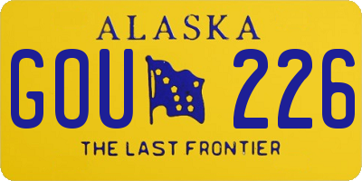 AK license plate GOU226