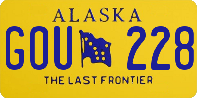 AK license plate GOU228