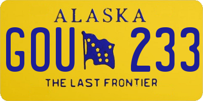 AK license plate GOU233