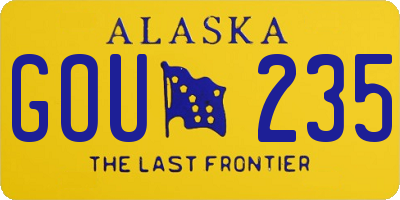 AK license plate GOU235