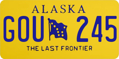 AK license plate GOU245