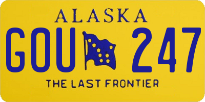 AK license plate GOU247