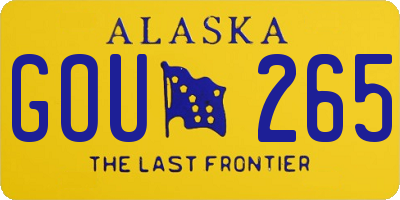 AK license plate GOU265