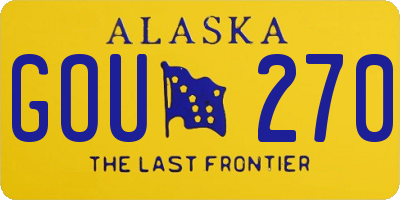 AK license plate GOU270
