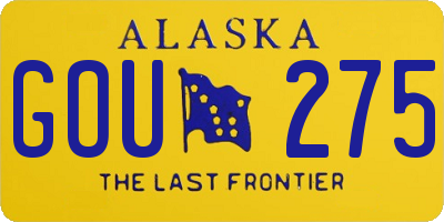 AK license plate GOU275