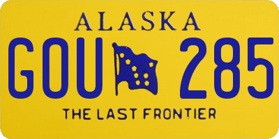 AK license plate GOU285