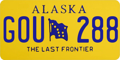 AK license plate GOU288