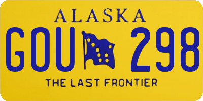 AK license plate GOU298
